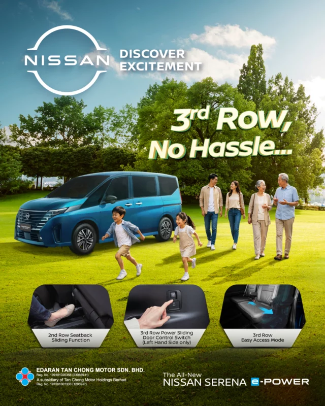 Getting in and out of the 3rd row is made easier with the All-New Nissan Serena e-POWER.
With thoughtful access features designed around your family, moving between rows becomes smoother and more convenient—whether it's the kids, grandparents or anyone in the back.#Nissan #Serena #SerenaePOWER #BigEasyFun #NissanMalaysia #DiscoverExcitement