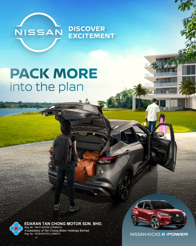Pack More into Plan. 🧳
More luggage? More holiday essentials? More room for the things that make the trip better.
With the Nissan KICKS e-POWER, pack what you need and head off to your next getaway with less fuss and more freedom.
Pack more. Plan more. Enjoy more. ✨
#Nissan #NissanKICKS #KICKSePOWER #ePOWER #NissanMalaysia #DiscoverExcitement